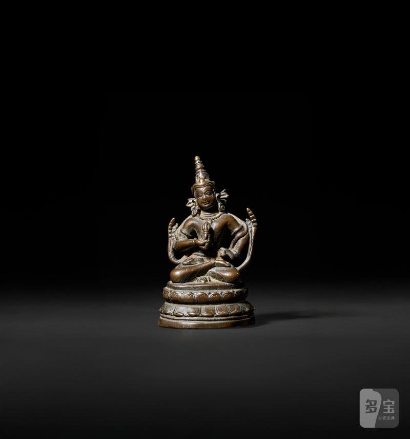 STATUE DE VAJRASATTVA EN ALLIAGE DE CUIVRE  OUEST DE L'HIMALAYA OU OUEST DU TIBET, XIIE SIÈCLE